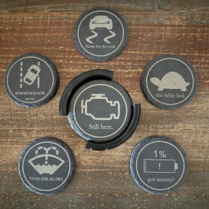 Telltale Coaster Set with Tire Holder